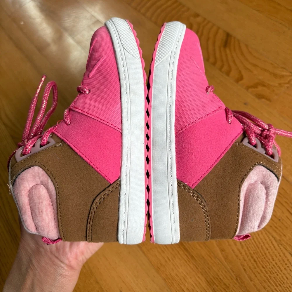 Oshkosh B’gosh Wistman Boots Pink Brown Winter Lace Up Warm Toddler Girls Size 8